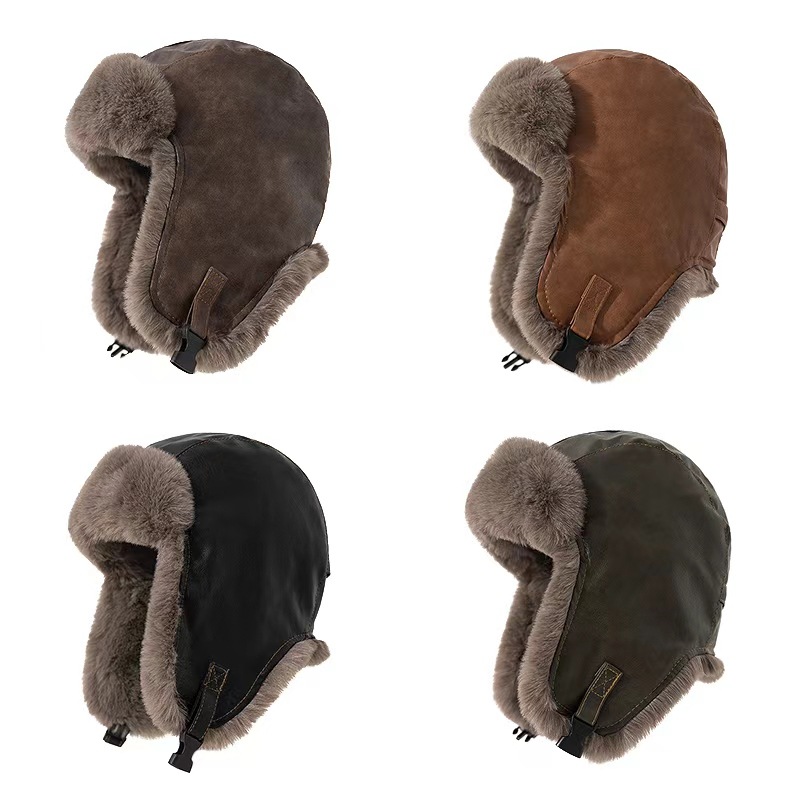 1pcs Men's Winter Retro leathe - đánh giá và giá Winter Trapper Hat