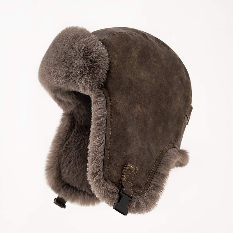 1pcs Men's Winter Retro leathe - đánh giá và giá Winter Trapper Hat