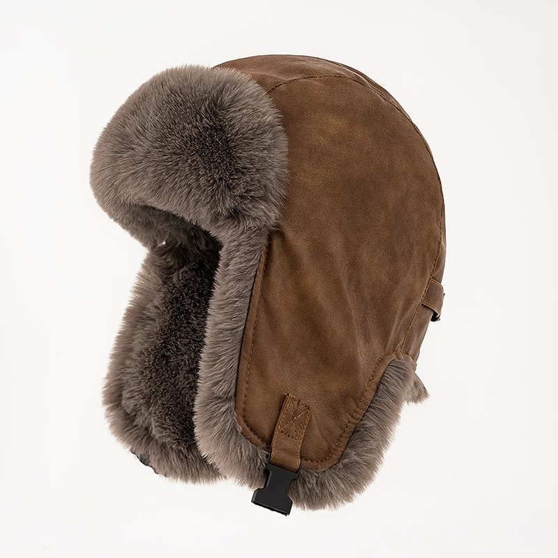 1pcs Men's Winter Retro leathe - đánh giá và giá Winter Trapper Hat