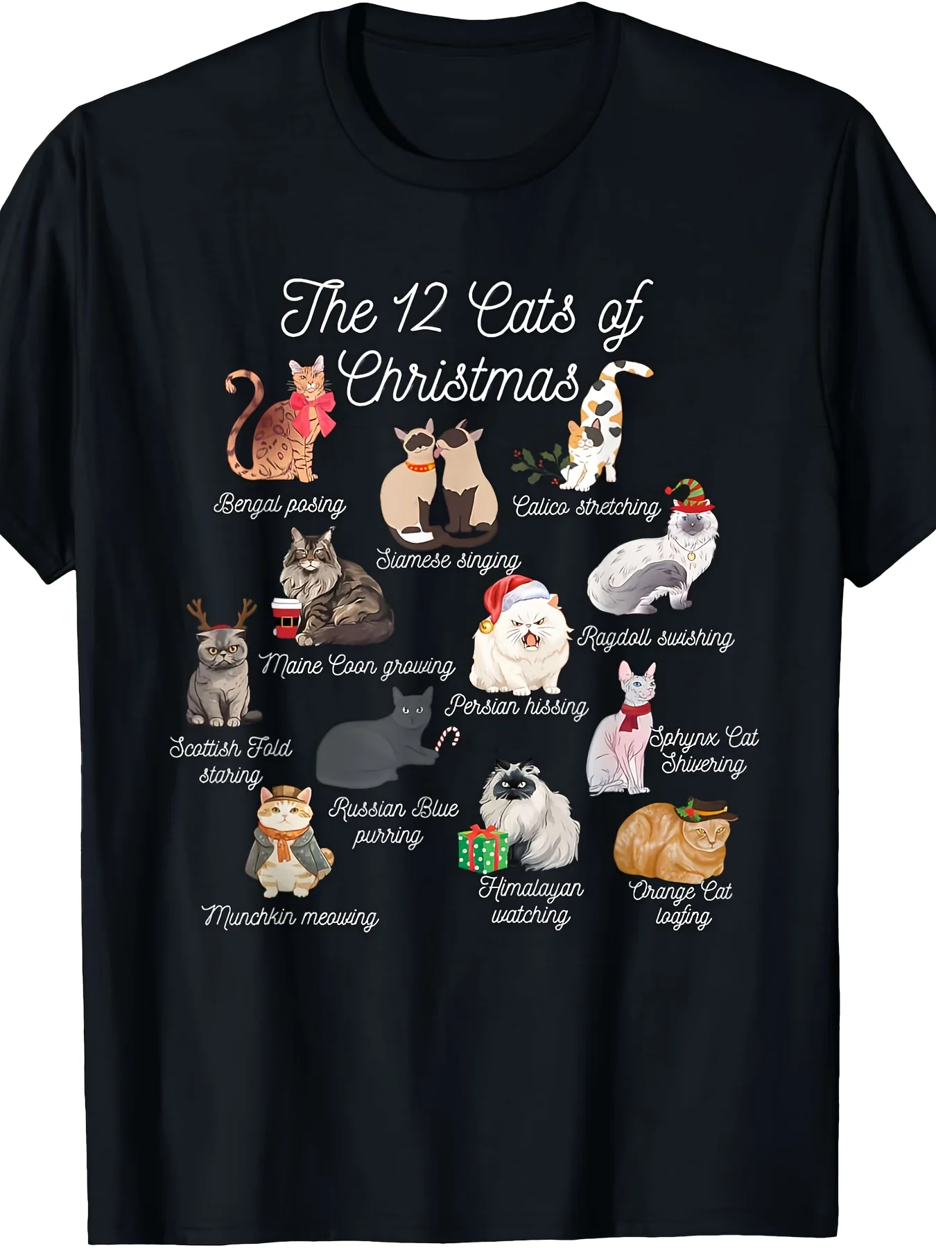 The 12 Cats of Christmas T-Shi - đánh giá và giá Dad Hat Cotton
